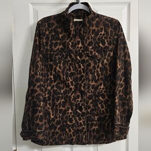 Style & Co. Women's Brown Leopard Print Jacket Size Medium NWOT